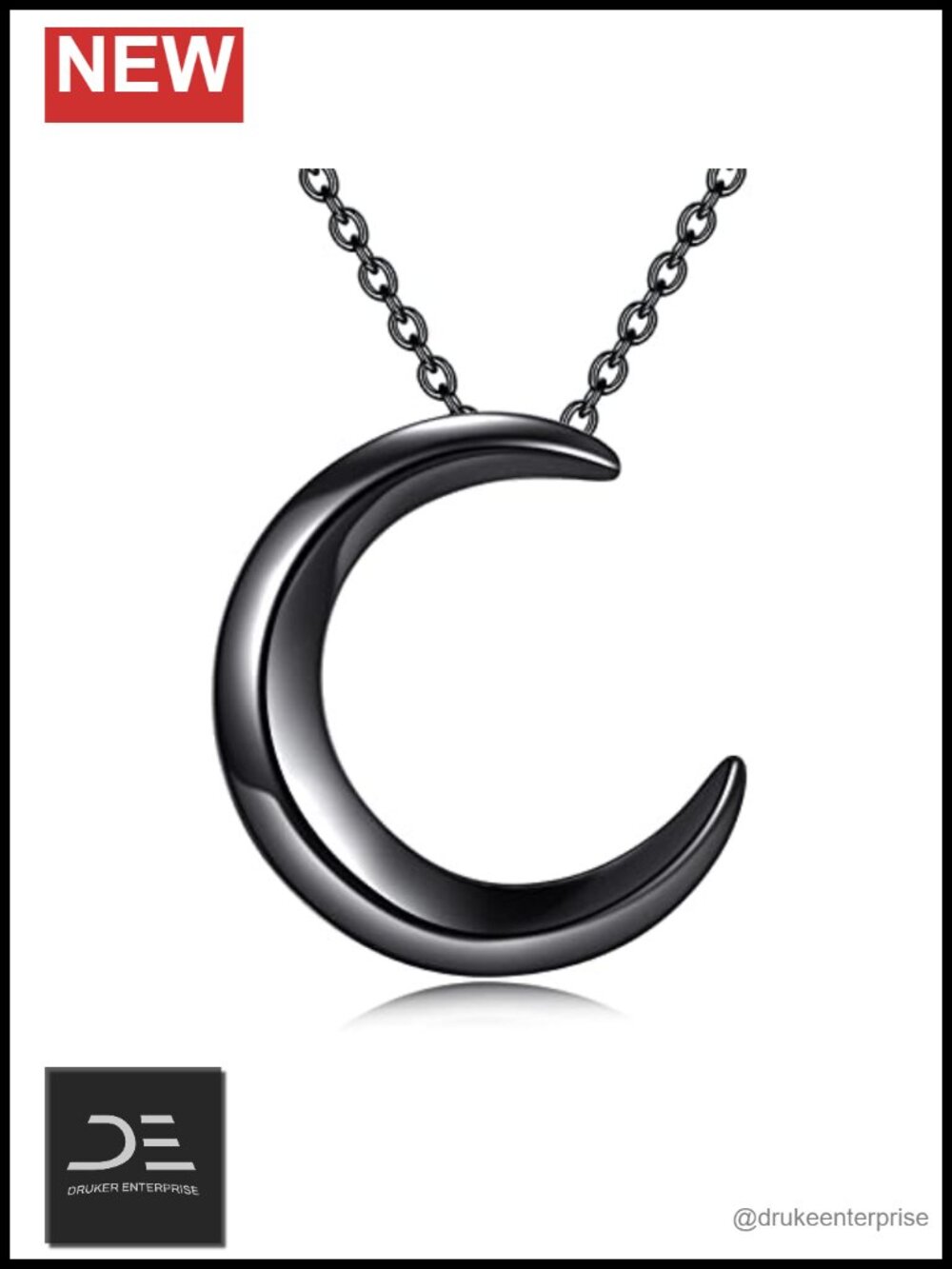 Moon Necklace 925 Sterling Silver Pendant Jewelry for Men Women